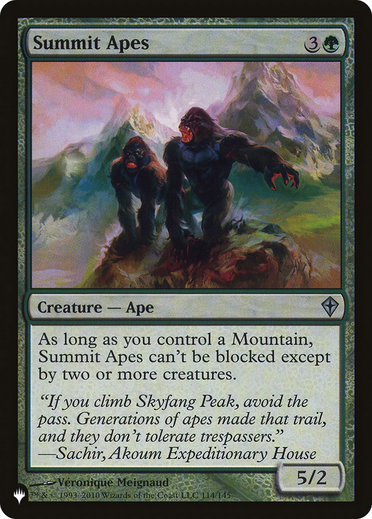 Summit Apes [The List Reprints] | Gear Gaming Fayetteville