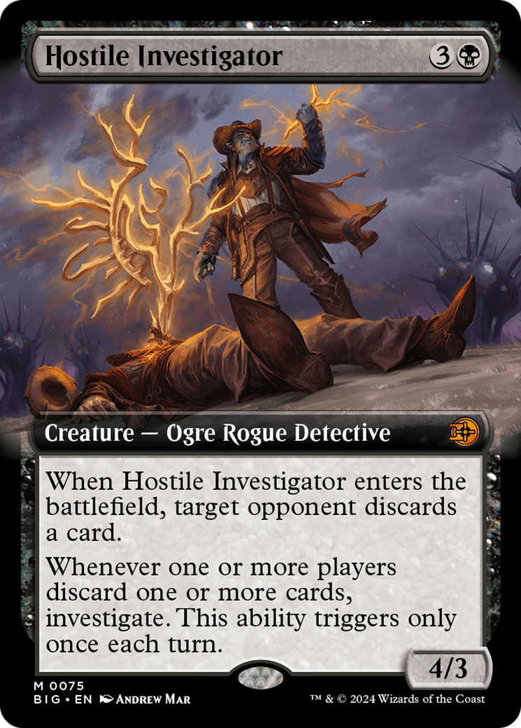 Hostile Investigator (Extended Art) [Outlaws of Thunder Junction: The Big Score] | Gear Gaming Fayetteville