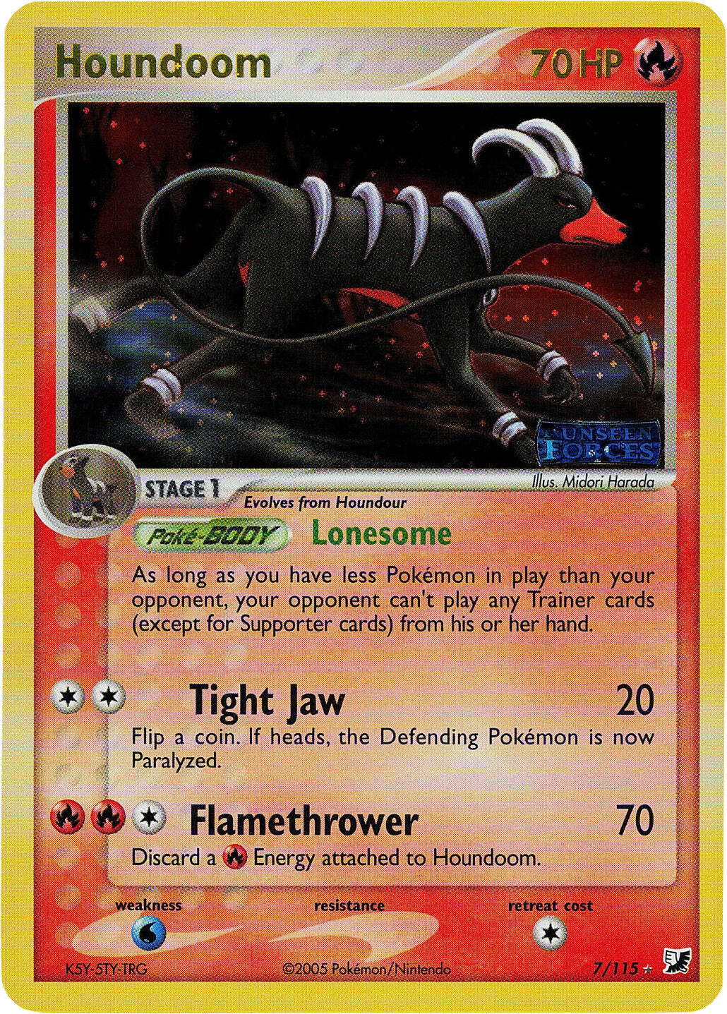 Houndoom (7/115) (Stamped) [EX: Unseen Forces] | Gear Gaming Fayetteville