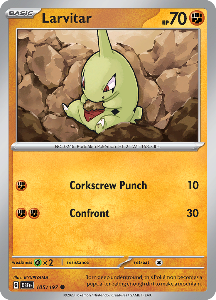 Larvitar (105/197) [Scarlet & Violet: Obsidian Flames] | Gear Gaming Fayetteville