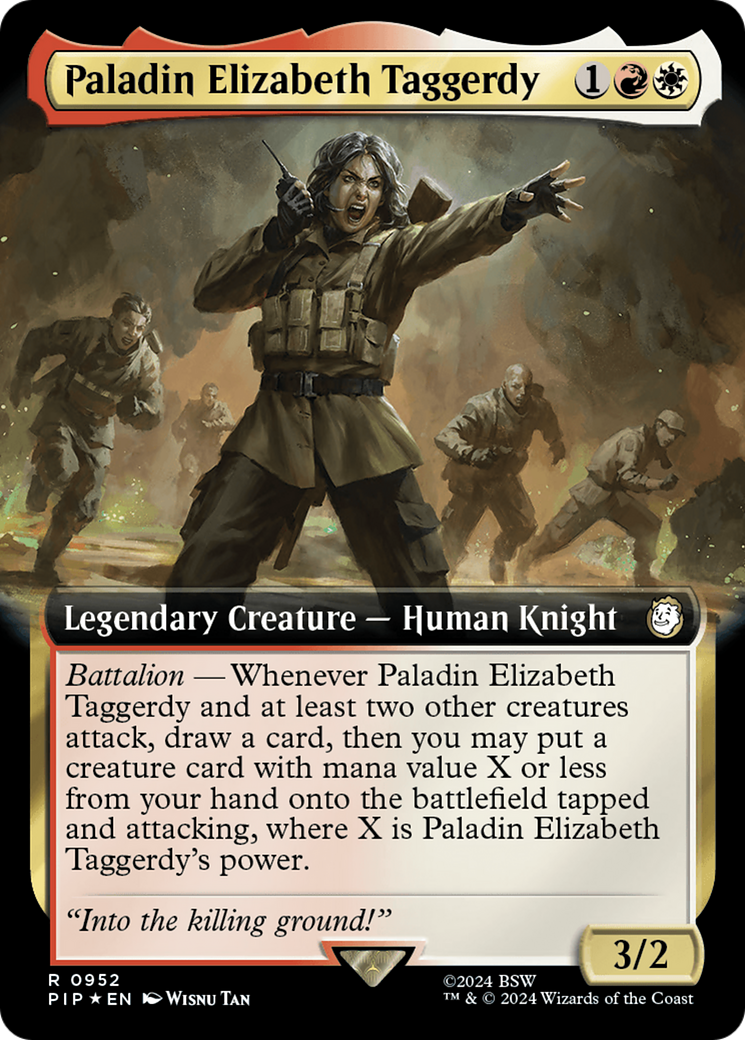 Paladin Elizabeth Taggerdy (Extended Art) (Surge Foil) [Fallout] | Gear Gaming Fayetteville