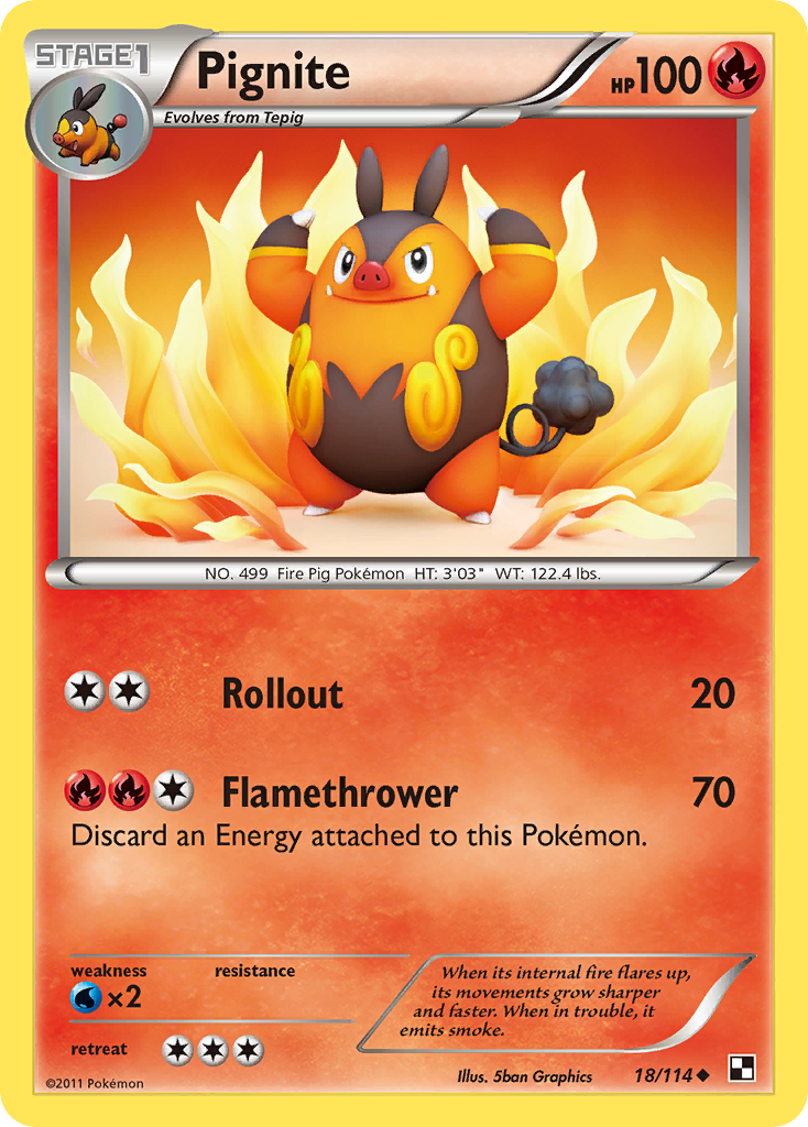 Pignite (18/114) [Black & White: Base Set] | Gear Gaming Fayetteville