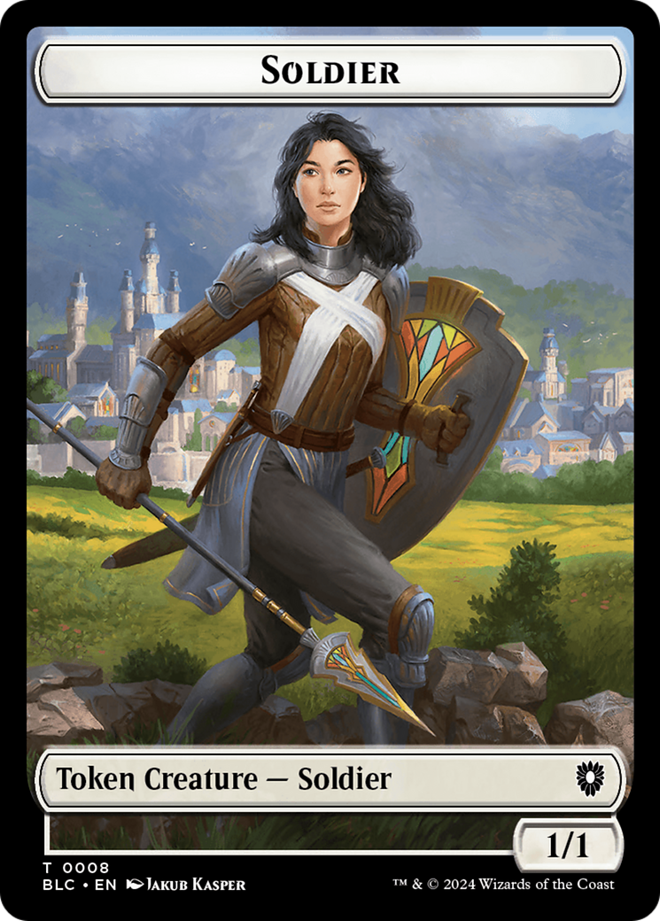 Human // Soldier Double-Sided Token [Bloomburrow Commander Tokens] | Gear Gaming Fayetteville