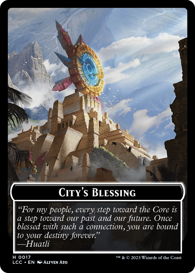 City's Blessing // Dinosaur Double-Sided Token [The Lost Caverns of Ixalan Commander Tokens] | Gear Gaming Fayetteville