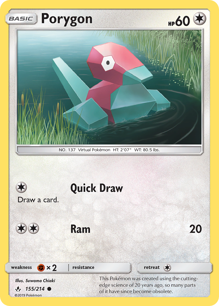 Porygon (155/214) [Sun & Moon: Unbroken Bonds] | Gear Gaming Fayetteville