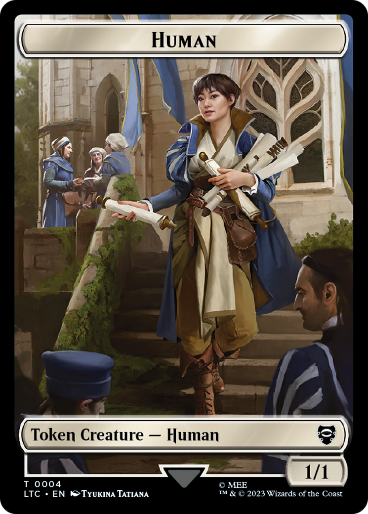 Human Knight // Human Double-Sided Token [The Lord of the Rings: Tales of Middle-Earth Commander Tokens] | Gear Gaming Fayetteville