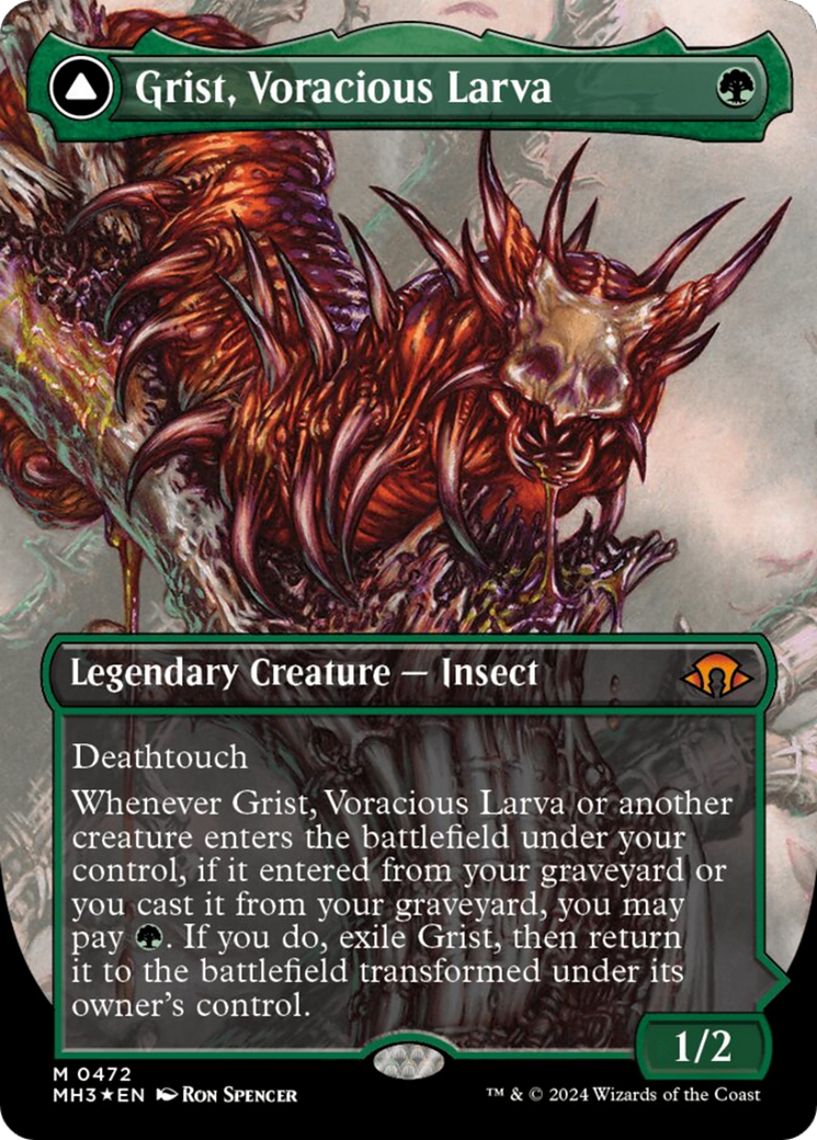 Grist, Voracious Larva // Grist, the Plague Swarm (Borderless) (Textured Foil) [Modern Horizons 3] | Gear Gaming Fayetteville