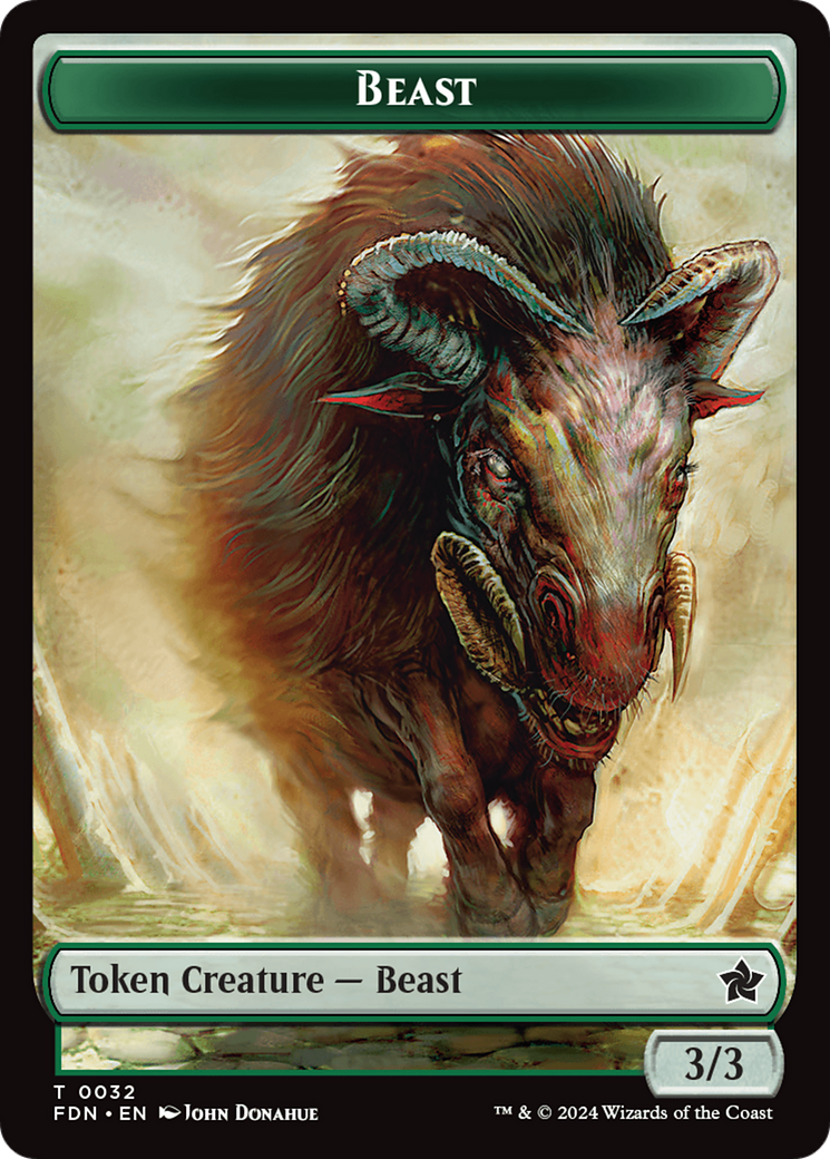 Dog // Beast (0032) Double-Sided Token [Foundations Tokens] | Gear Gaming Fayetteville