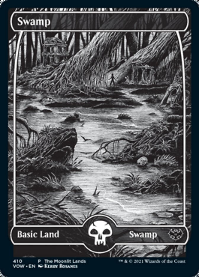 Swamp (The Moonlit Lands) (Foil Etched) [Innistrad: Crimson Vow Promos] | Gear Gaming Fayetteville