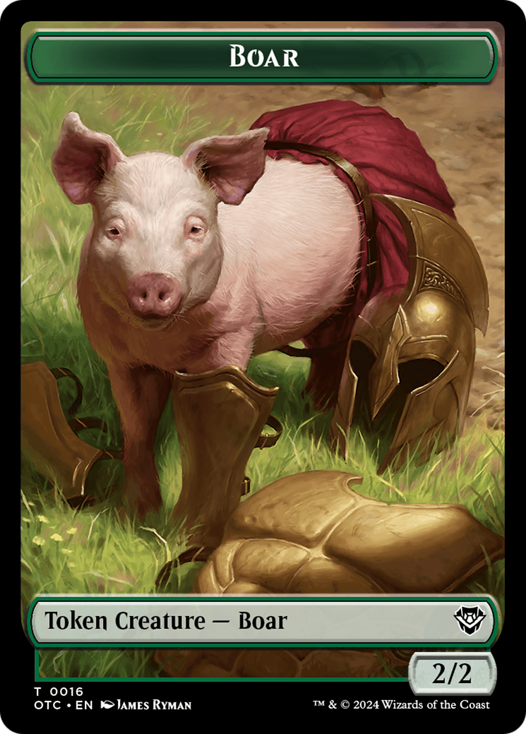 Boar // Drake Double-Sided Token [Outlaws of Thunder Junction Commander Tokens] | Gear Gaming Fayetteville