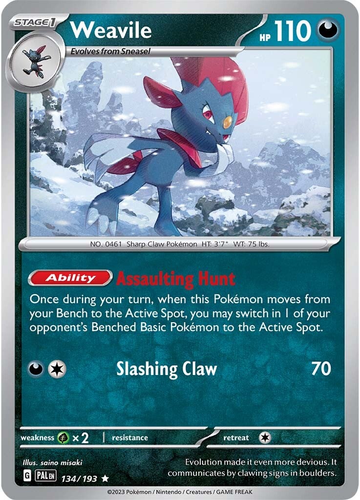 Weavile (134/193) [Scarlet & Violet: Paldea Evolved] | Gear Gaming Fayetteville