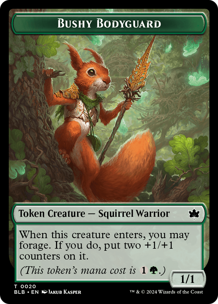 Emblem - Ral, Crackling Wit // Bushy Bodyguard Double-Sided Token [Bloomburrow Tokens] | Gear Gaming Fayetteville