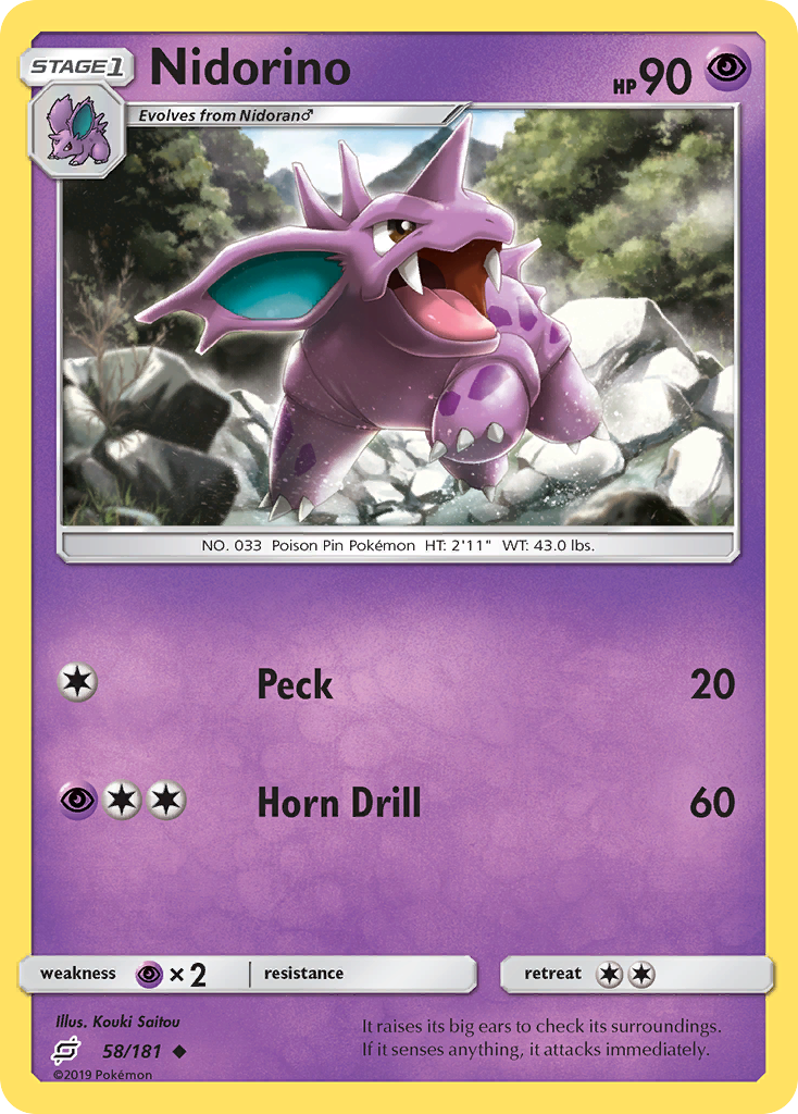 Nidorino (58/181) [Sun & Moon: Team Up] | Gear Gaming Fayetteville