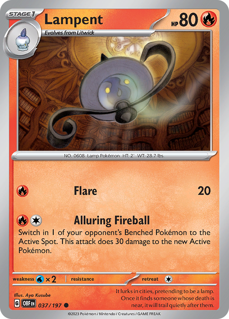 Lampent (037/197) [Scarlet & Violet: Obsidian Flames] | Gear Gaming Fayetteville