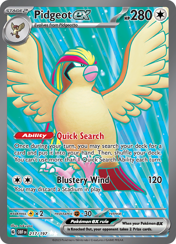 Pidgeot ex (217/197) [Scarlet & Violet: Obsidian Flames] | Gear Gaming Fayetteville