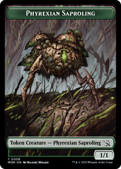 Warrior // Phyrexian Saproling Double-Sided Token [March of the Machine Tokens] | Gear Gaming Fayetteville