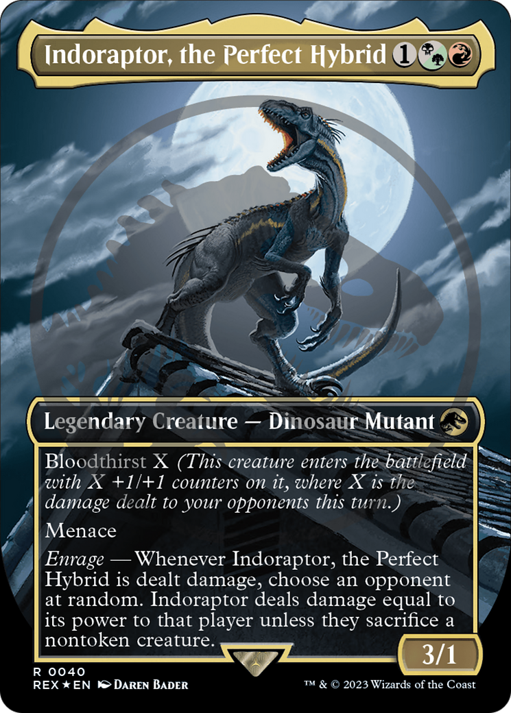 Indoraptor, the Perfect Hybrid (Emblem) (Borderless) [Jurassic World Collection Tokens] | Gear Gaming Fayetteville