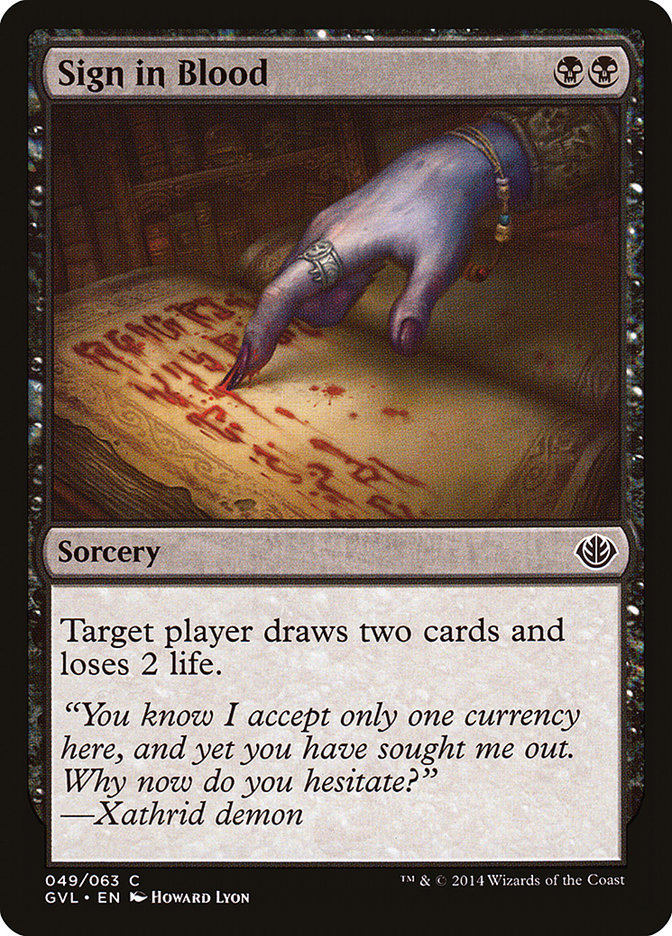 Sign in Blood (Garruk vs. Liliana) [Duel Decks Anthology] | Gear Gaming Fayetteville