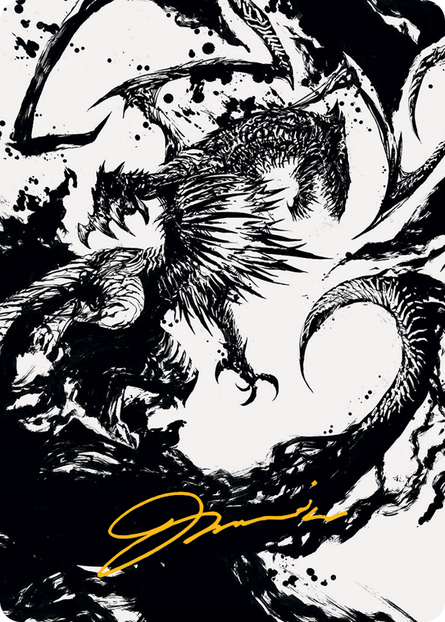 Skithiryx, the Blight Dragon Art Card (Gold-Stamped Signature) [March of the Machine Art Series] | Gear Gaming Fayetteville