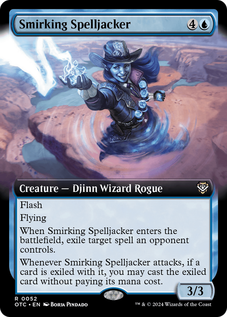 Smirking Spelljacker (Extended Art) [Outlaws of Thunder Junction Commander] | Gear Gaming Fayetteville