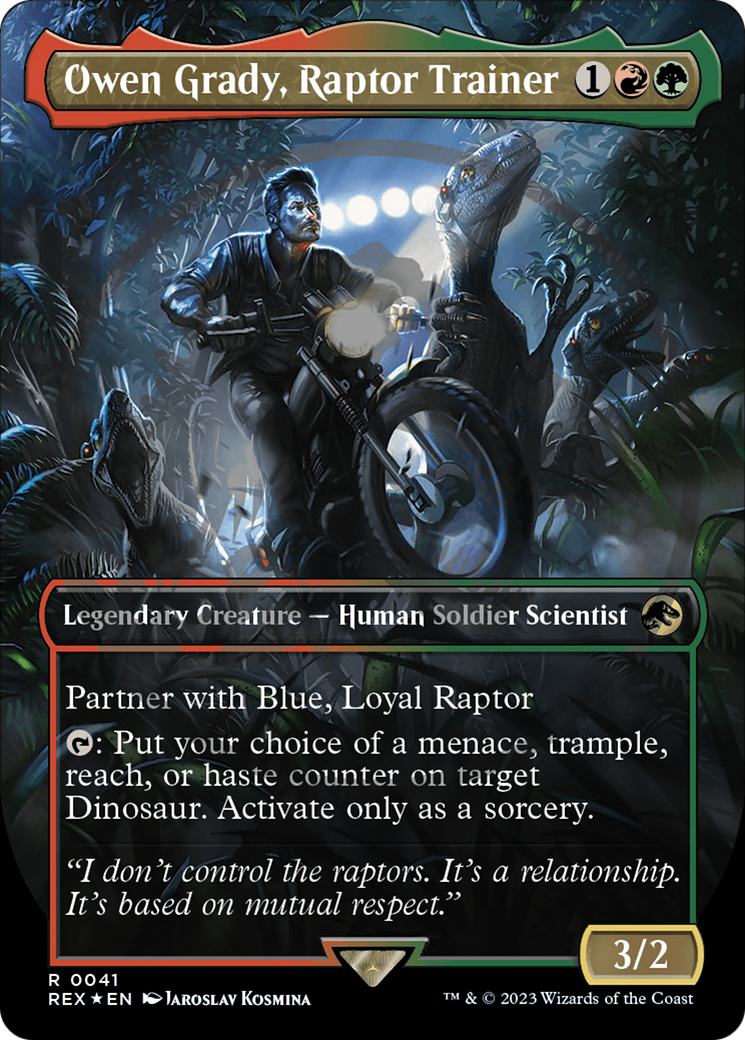Owen Grady, Raptor Trainer (Emblem) (Borderless) [Jurassic World Collection Tokens] | Gear Gaming Fayetteville