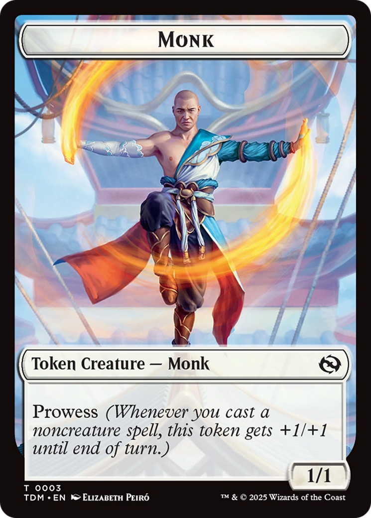 Bird // Monk Double-Sided Token [Tarkir: Dragonstorm Tokens] | Gear Gaming Fayetteville