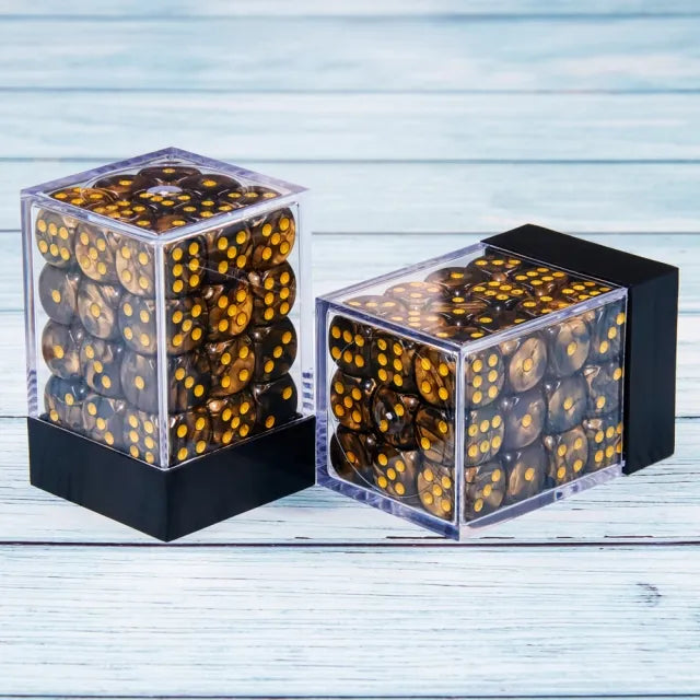 (Gold + Black) 12mm D6 block of 36 dice | Gear Gaming Fayetteville