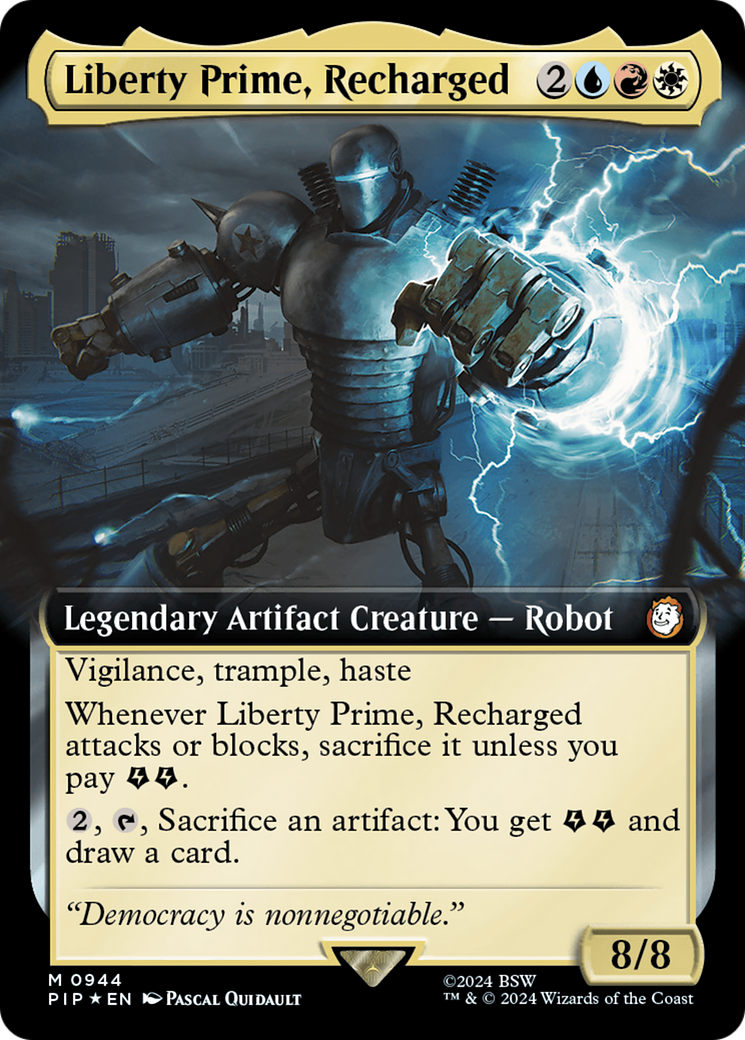 Liberty Prime, Recharged (Extended Art) (Surge Foil) [Fallout] | Gear Gaming Fayetteville