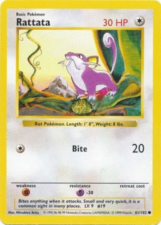 Rattata (61/102) [Base Set Shadowless Unlimited] | Gear Gaming Fayetteville