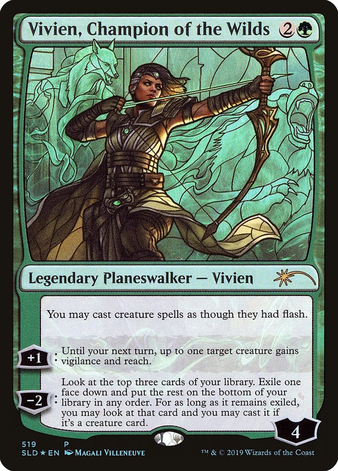 Vivien, Champion of the Wilds (Stained Glass) [Secret Lair Drop Promos] | Gear Gaming Fayetteville