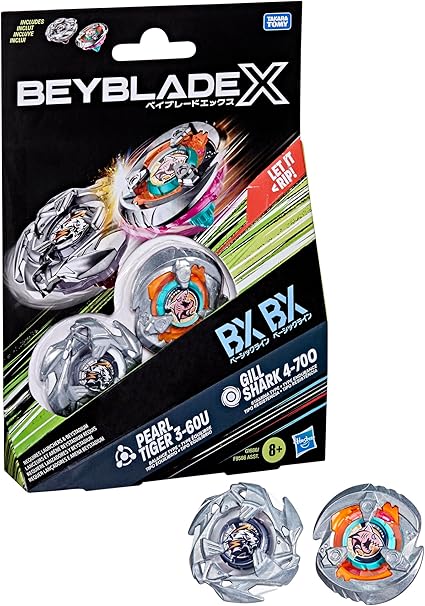 Beyblade X - Dual Pack: Pearl Tiger 3-60U & Gill Shark 4-700 | Gear Gaming Fayetteville
