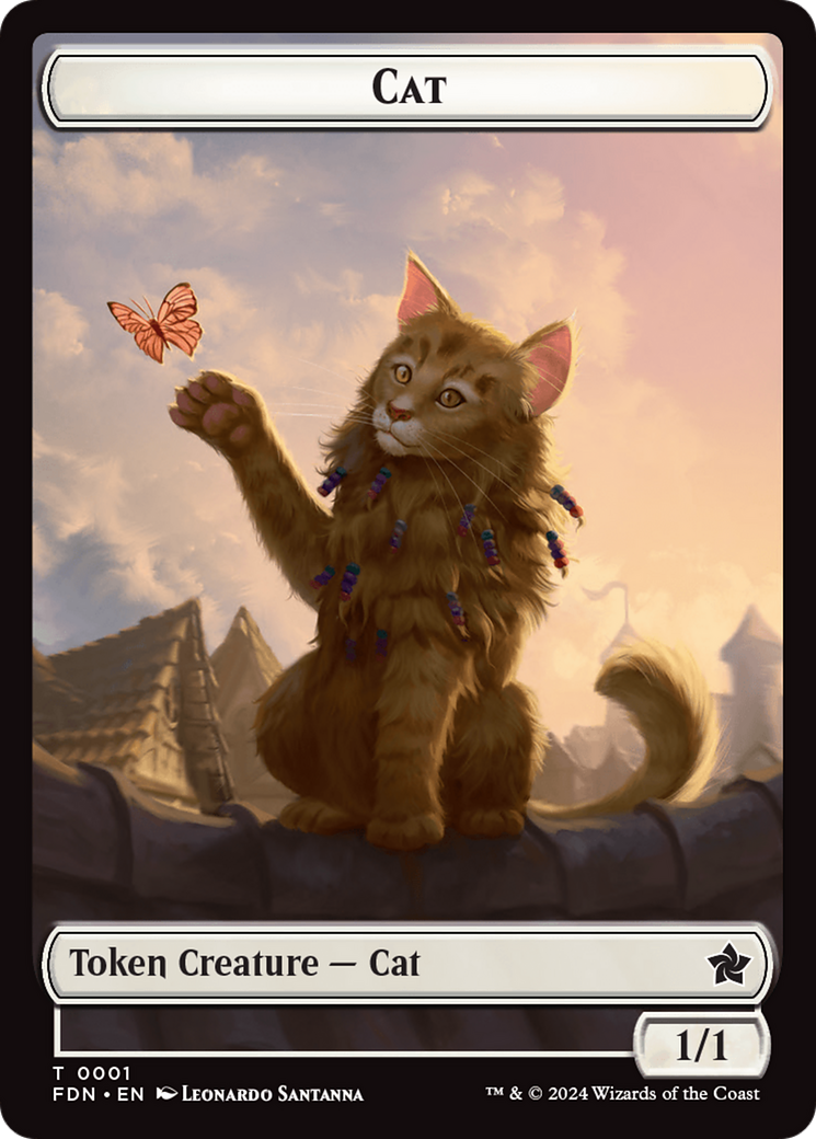 Cat (0001) // Cat (0002) Doubled-Sided Token [Foundations Tokens] | Gear Gaming Fayetteville