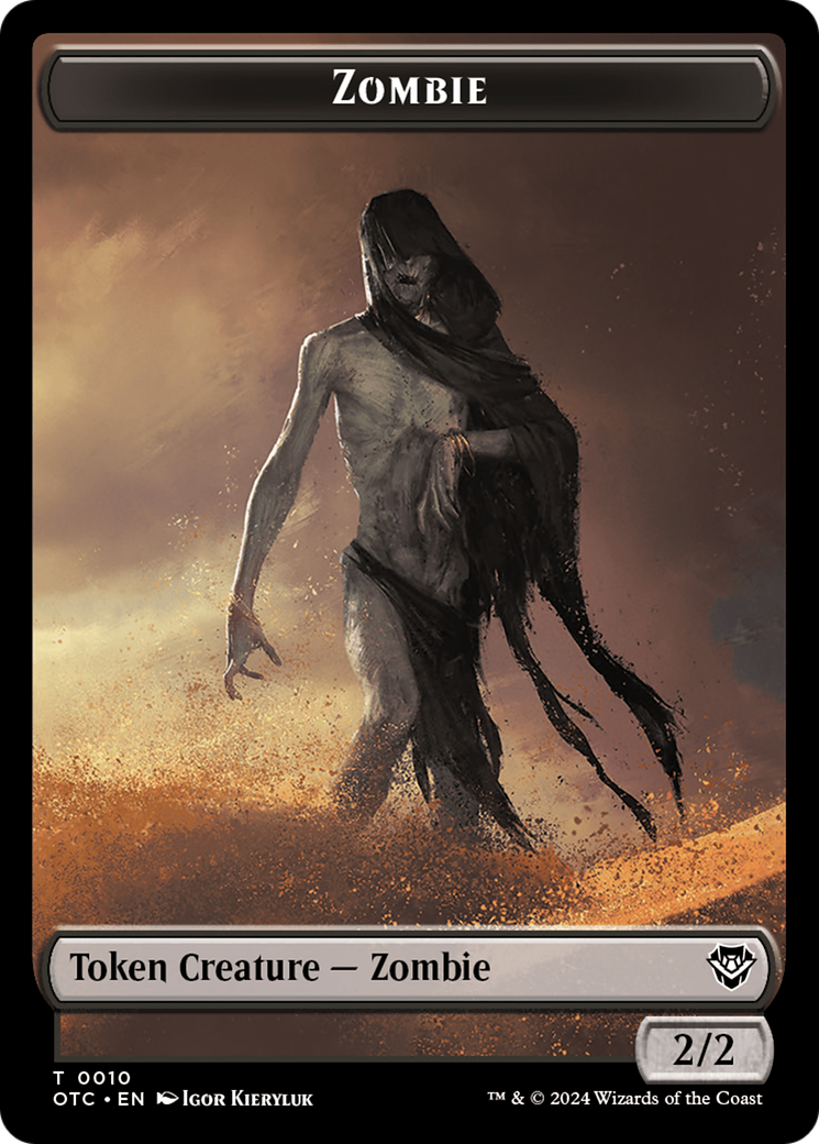 Zombie // Ox Warrior Double-Sided Token [Outlaws of Thunder Junction Commander Tokens] | Gear Gaming Fayetteville