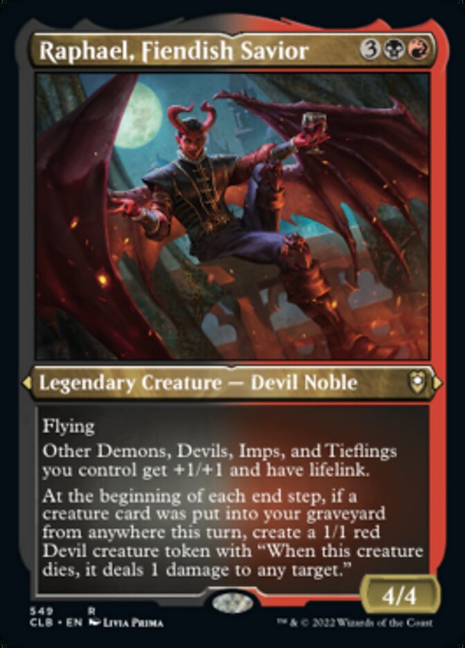 Raphael, Fiendish Savior (Foil Etched) [Commander Legends: Battle for Baldur's Gate] | Gear Gaming Fayetteville