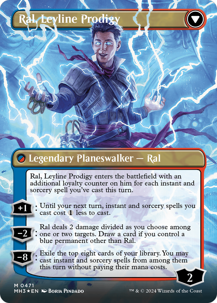 Ral, Monsoon Mage // Ral, Leyline Prodigy (Borderless) (Textured Foil) [Modern Horizons 3] | Gear Gaming Fayetteville