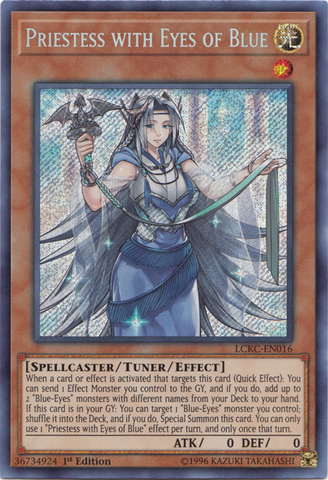 Priestess with Eyes of Blue [LCKC-EN016] Secret Rare | Gear Gaming Fayetteville