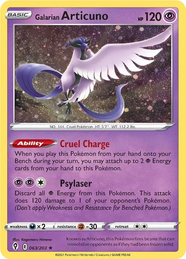 Galarian Articuno (063/203) (Cosmos Holo) [Sword & Shield: Evolving Skies] | Gear Gaming Fayetteville