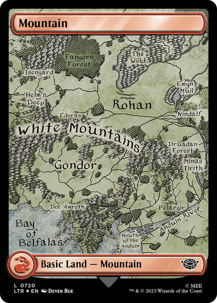 Mountain (720) (Surge Foil) [The Lord of the Rings: Tales of Middle-Earth] | Gear Gaming Fayetteville