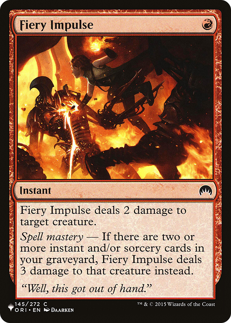 Fiery Impulse [The List Reprints] | Gear Gaming Fayetteville