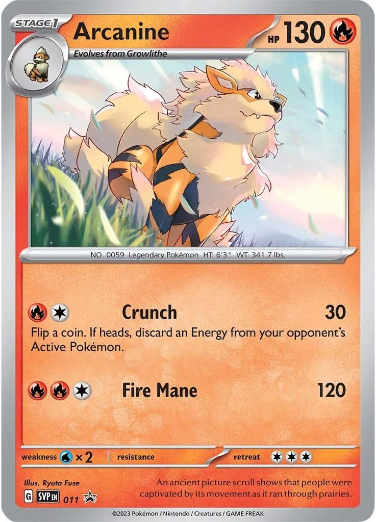 Arcanine (011) [Scarlet & Violet: Black Star Promos] | Gear Gaming Fayetteville