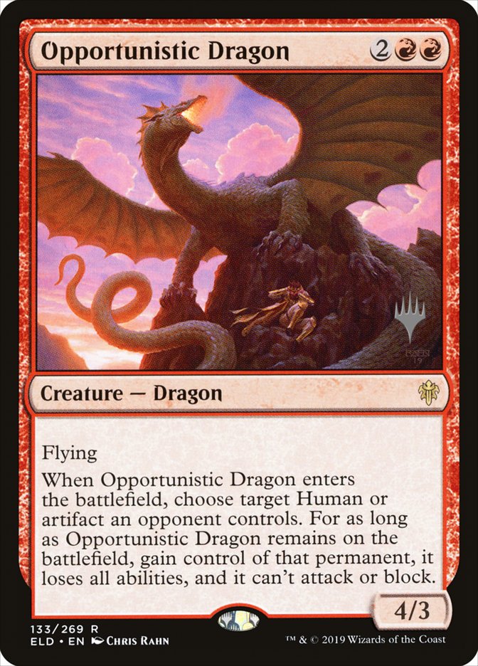 Opportunistic Dragon (Promo Pack) [Throne of Eldraine Promos] | Gear Gaming Fayetteville
