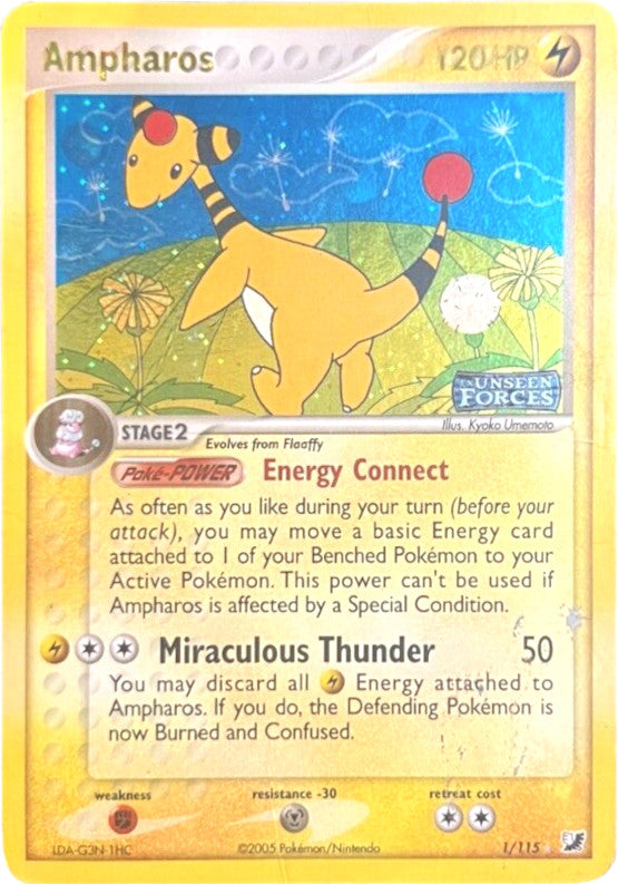 Ampharos (1/115) (Stamped) [EX: Unseen Forces] | Gear Gaming Fayetteville