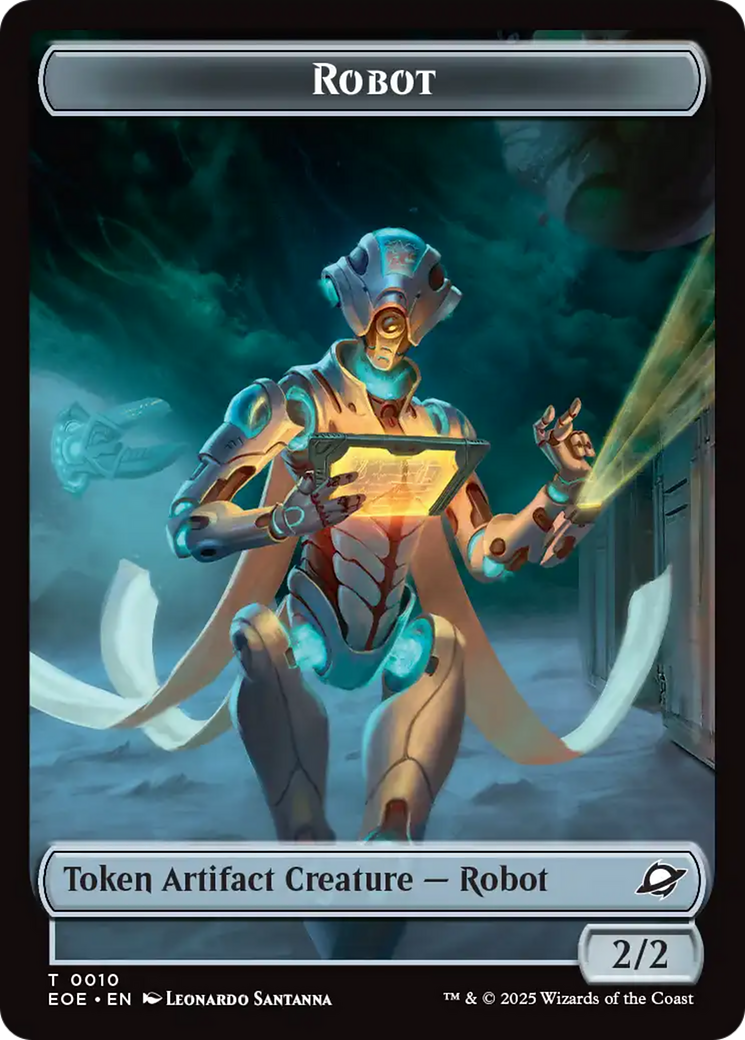 Robot // Emblem - Tezzeret, Cruel Captain Double-Sided Token [Edge of Eternities Tokens] | Gear Gaming Fayetteville