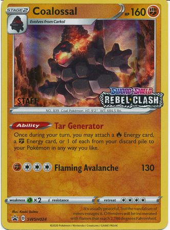 Coalossal (SWSH024) (Staff Prerelease Promo) [Sword & Shield: Black Star Promos] | Gear Gaming Fayetteville