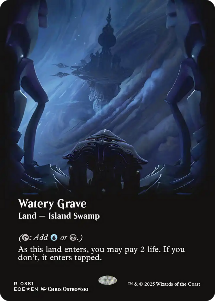 Watery Grave (Borderless) (Galaxy Foil) [Edge of Eternities] | Gear Gaming Fayetteville