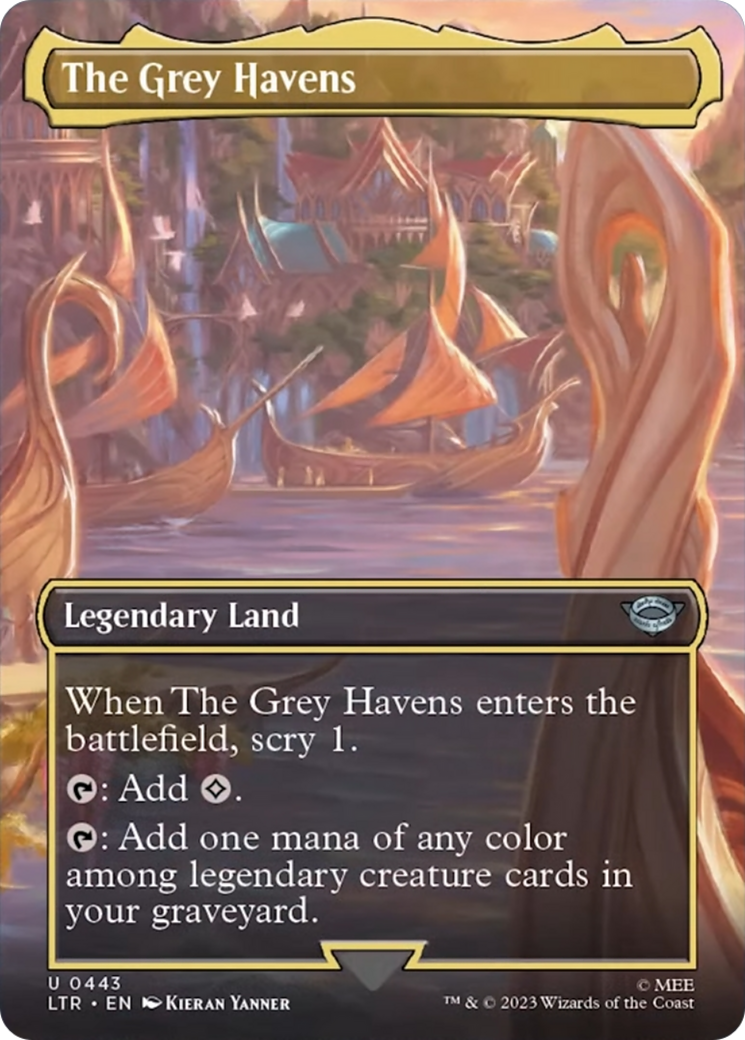 The Grey Havens (Borderless Alternate Art) [The Lord of the Rings: Tales of Middle-Earth] | Gear Gaming Fayetteville