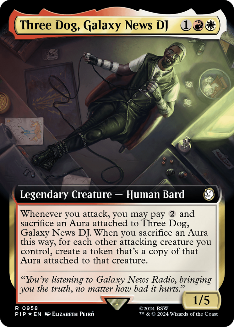 Three Dog, Galaxy News DJ (Extended Art) (Surge Foil) [Fallout] | Gear Gaming Fayetteville