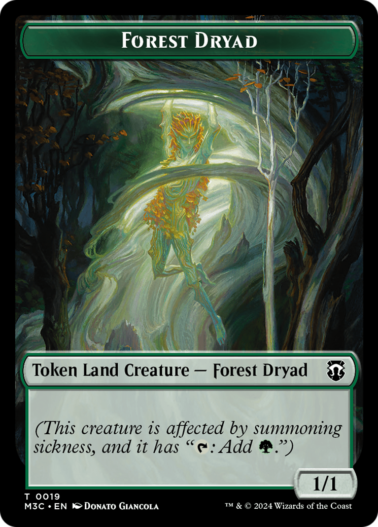 Boar (Ripple Foil) // Forest Dryad Double-Sided Token [Modern Horizons 3 Commander Tokens] | Gear Gaming Fayetteville