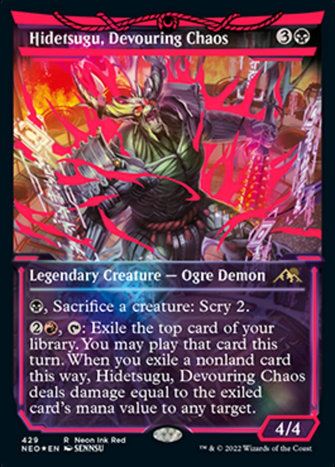 Hidetsugu, Devouring Chaos (Neon Ink Red) [Kamigawa: Neon Dynasty] | Gear Gaming Fayetteville