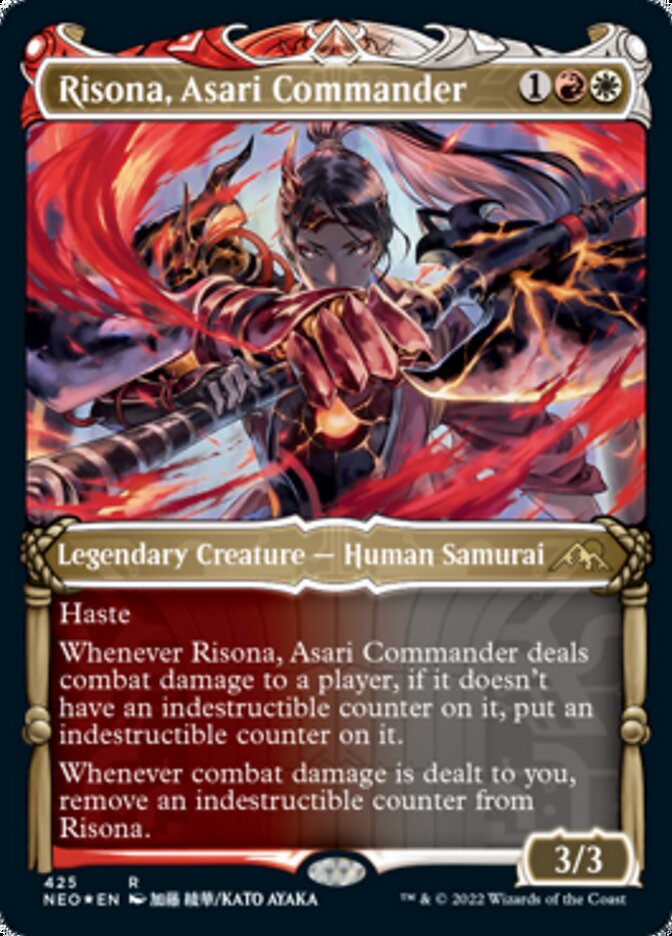 Risona, Asari Commander (Showcase) (Foil Etched) [Kamigawa: Neon Dynasty] | Gear Gaming Fayetteville